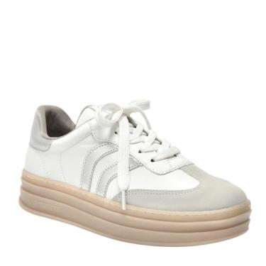 Imagem de Tênis Feminino Sola Alta Plataforma Casual Via Marte 156001, Branco, 3