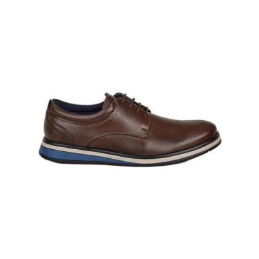 Imagem de Sapato Zapattero Casual Oxford Couro Legítimo Bico Redondo De Cadrço S