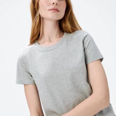 Imagem de Camiseta Slim Hering Básica Feminina 0241, Cinza mescla, 1298, P
