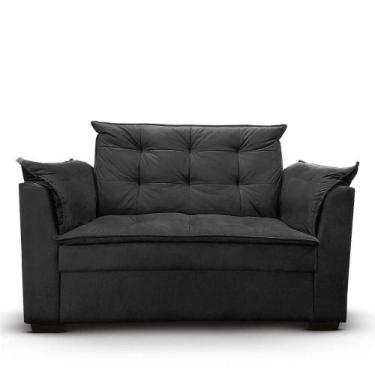 Imagem de Sofá 2 Lugares Para Sala Moderno Confortável Aurora Suede Preto - Onli