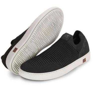 Imagem de Tênis Couro Kildare Montello Knit Masculino - Preto e Cinza, 39