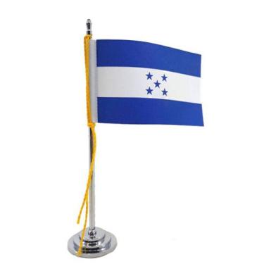 Imagem de Mini Bandeira de Mesa da Honduras 15 cm Poliéster - SP Bandeiras 