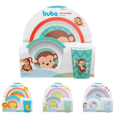 Imagem de Kit Alimentação Prato Bowl Copo Infantil Bebe Divertido Buba, Vermelho