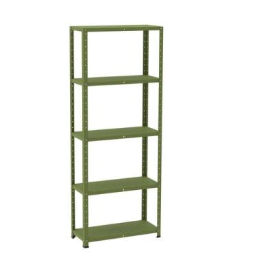 Imagem de Estante com Estrutura Metálica com 5 Prateleiras Espresso Móveis Verde