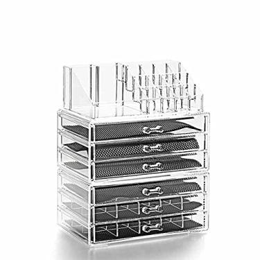 Imagem de Organizador de Maquiagem em Acrílico com 6 Gavetas e Bandeja Porta Batom