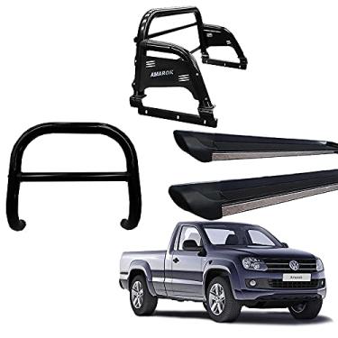 Imagem de Kit Quebra Mato+Estribo Preto F+Santo An H3 AMAROK CS PRETO