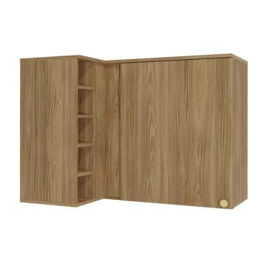 Imagem de Armário Aéreo de Canto Botanic 1 Porta Nogueira 98 cm