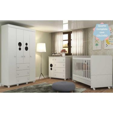 Imagem de Quarto Completo Infantil com Colchão Incluso Pimpolho Multimóveis Branco
