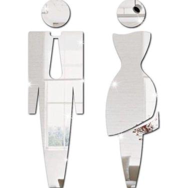 Imagem de Placa Sinalização Espelho Em Acrílico Para Banheiro