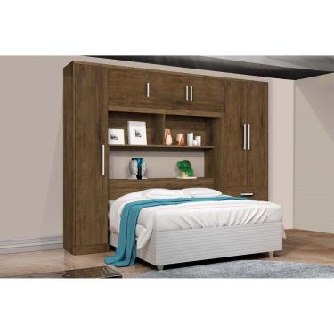 Imagem de Guarda Roupa Casal com Cabeceira 6 Portas 3 Gavetas Top Cancun J&A Móveis Jequitiba