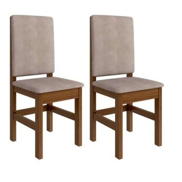 Imagem de Conjunto De 2 Cadeiras Mistic Suede Canela - Zamarchi