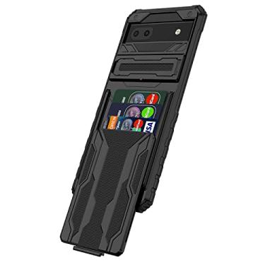 Imagem de Capa Capinha Anti Impacto para Google Pixel 6a com Card Slot Carcaça Carteira Antiqueda - Preto