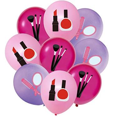 Imagem de 12 peças Spa Maquiagem Cosméticos Balões Buquê para Spa Tema Aniversário Noiva Chuveiro Decoração de Festa Dia de Meninas