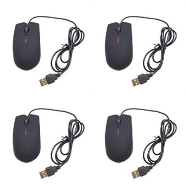 Imagem de TFD Supplies - Mouse óptico para computador com 3 botões com fio – Pacote com 4 – Mouse para computador em massa