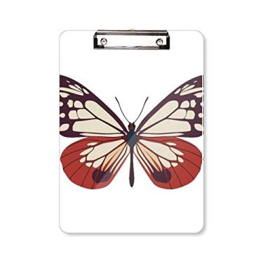 Imagem de Espécime borboleta em rosa claro e vermelho prancheta pasta bloco de escrita placa de suporte A4