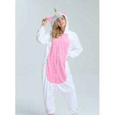 Imagem de Pijama Unicórnio De Asa Branco Com Rosa  100% Algodão Antialérgico A