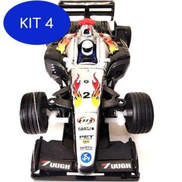 Imagem de Kit 4 Carrinho De Controle Remoto F1 Formula 1 - Preto - Xd Toy