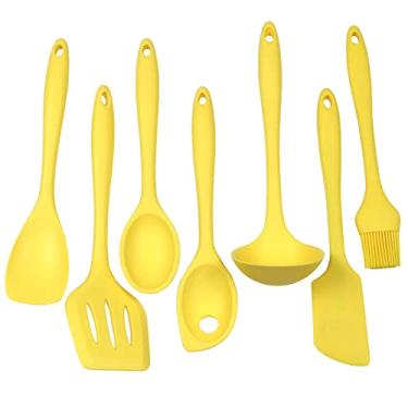 Imagem de Chef Craft Conjunto de utensílios e utensílios de cozinha de silicone com 7 peças, amarelo