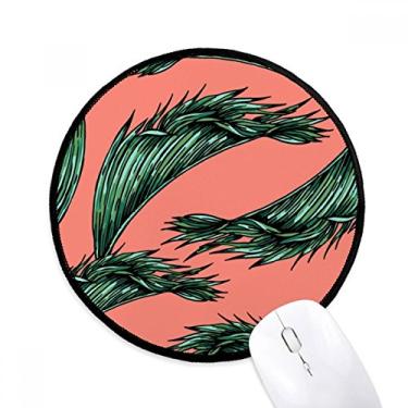 Imagem de Mouse pad floral folha céu rosa feliz desktop escritório tapete redondo para computador