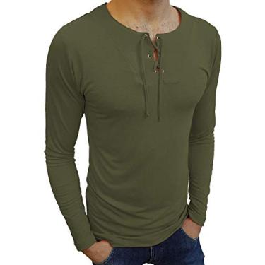Imagem de Camiseta Bata Básica Manga Longa cor:verde oscuro;tamanho:m