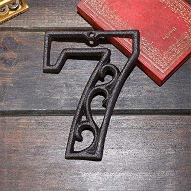 Imagem de Placa flutuante 3D de 11,4 cm em ferro fundido Metel Digital 0-9 para decoração de parede, cafeteria, bar, restaurante, mesa, número de telefone, montagem com parafuso, antiferrugem durável