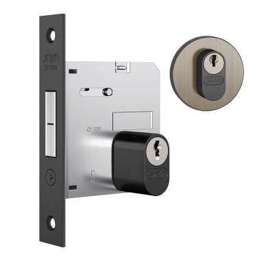 Imagem de Fechadura Porta Correr 1006 Simples Redonda Antique