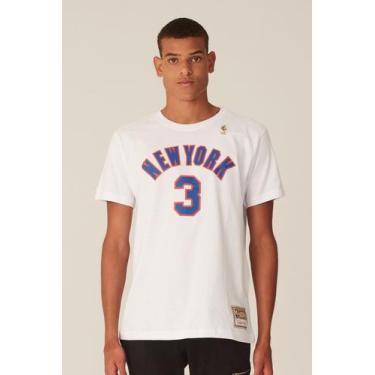 Imagem de Camiseta Mitchell & Ness Estampada New York Knicks John Starks Branca