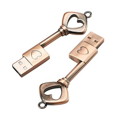 Imagem de 4 GB de metal em formato de chave USB 2.0 Flash Drive Pen Drive Pen Drive Pen Drive USB Stick USB Drive Flash Disk Pen Drive USB Stick U Disk PenDrive (ronze)