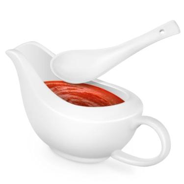 Imagem de balde de molho de bife cerâmica colher concha a atualização forte derramador de molho creme de porcelana jarra tigelas de condimentos molheira café recipiente leite balde de suco
