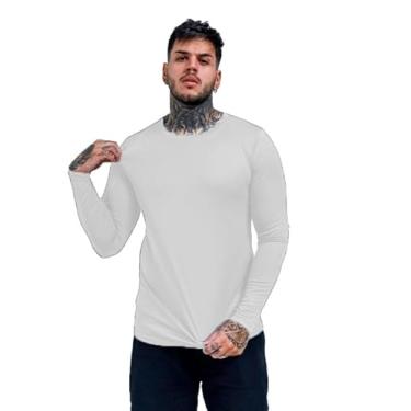 Imagem de Camisas Camiseta Proteção Uv 50+ Segunda Pele Térmica Masculina (M, Branco)