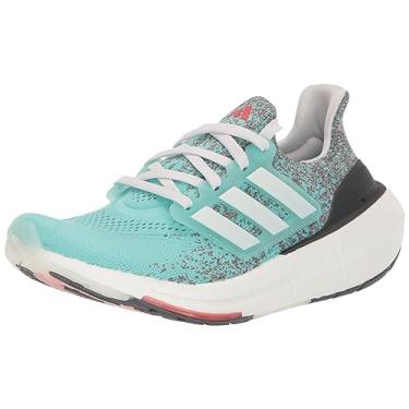 Imagem de adidas Tênis de corrida feminino Ultraboost leve (Ultraboost 23), Flash Aqua/Branco/Vermelho Brilhante, 11.5