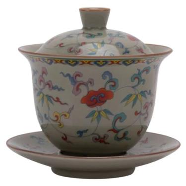 Imagem de Xícara de chá de 180 ml, bule de chá kung fu, tampa para fazer chá, tigela de chá de cerâmica antiga de