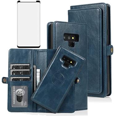 Imagem de Asuwish Capa de celular para Samsung Galaxy Note 9 carteira destacável com protetor de tela de vidro temperado e suporte flip para cartão de crédito, acessórios para celular Galaxies Note9 Gaxaly
