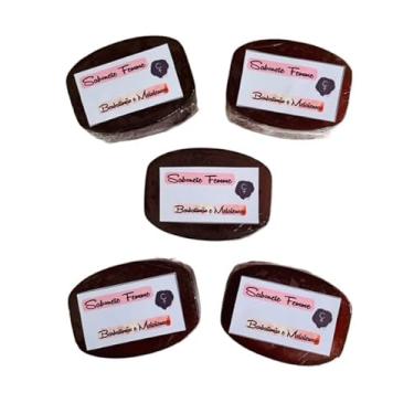Imagem de 05 MINI SABONETES FEMME ARTESANAIS E VEGANOS DE BARBATIMÃO e MELALEUCA 50gr.