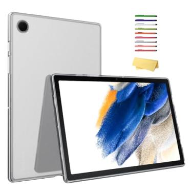 Imagem de UUcovers Capa transparente fosca para Samsung Galaxy Tab A8 10,5 polegadas modelo 2022 (SM-X200/X205/X207) fina, leve, translúcida, fosca, traseira transparente, capa de silicone TPU macio à prova de