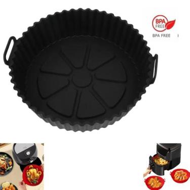 Imagem de Cesto de silicone fritadeira airfryer 20 cm - Unyhome, Preto