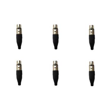 Imagem de Kit 6 Conectores XLR Fêmea Linha PLG SA2X - SANTO ANGELO
