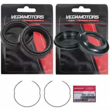 Imagem de Retentor Bengala, Guarda Pó, Óleo, Trava Bros 125-150-160 - Vedamotors