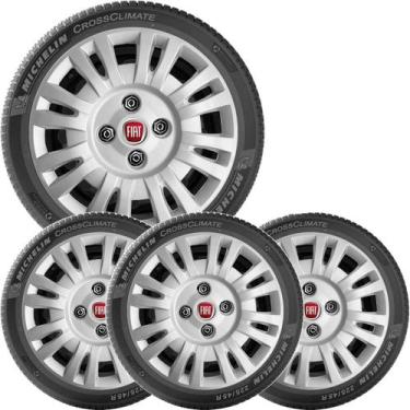 Imagem de Kit 4 Calota FIAT UNO PALIO SIENA Aro 13 com Emblema 054cb - Grid