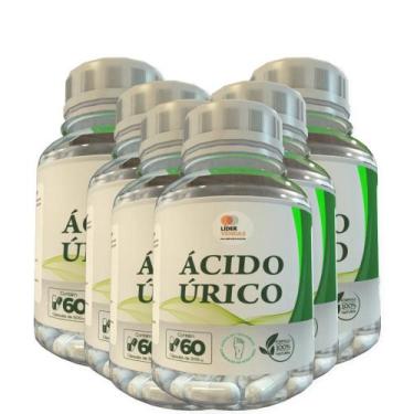Imagem de Ácido Úrico - 60 Cápsulas 500Mg Kit Com 6 Potes - Lider vendas