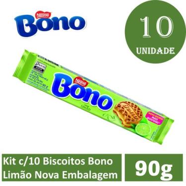Imagem de Kit c/10 Biscoitos Bono Limão Nova  Embalagem 90g - NESTLE