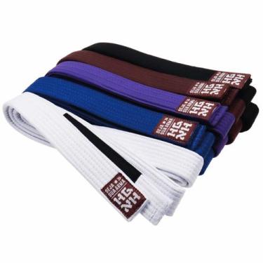 Imagem de Faixa para Jiu Jitsu com Ponta Adulto Haganah Elite 5 cores, Branco, A