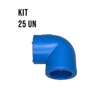 Imagem de Kit 25 Joelhos 90 Ppr Azul Ar Comprimido 25 Mm - Topfusion