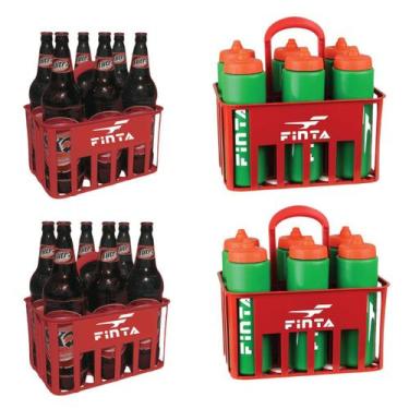 Imagem de Kit 4 Cesta Porta 6 Litrão Cerveja Garrafas Squeeze C/ Alça  - Finta