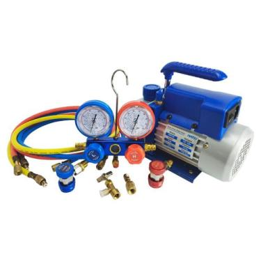 Imagem de Kit Bomba de Vácuo 3 CFM + Manifold Analógico Residencial e Automotivo