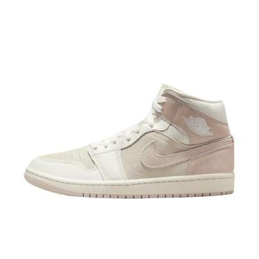 Imagem de Nike Tênis Feminino Air Jordan 1 Mid Se (Fq1926-161, Coconut Milk/Sail/Legend Pink) Tamanho 8