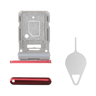 Imagem de BESJMYT Substituição para bandeja de cartão SIM Samsung Galaxy S20 FE 5G (versão SIM único) Adaptador de suporte para compartimento de cartão vermelho nuvem com ejetor de agulha para S20 FE 5G