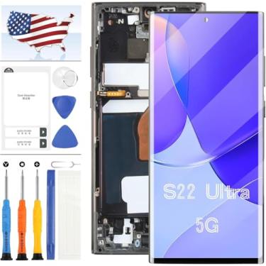 Imagem de Substituição de tela LCD TFT para Samsung Galaxy S22 Ultra 5G S908 para SM-S908B, SM-S908B/DS, SM-S908U Display LCD Touch Screen Digitalizador Assembléia peças de reparo (preto com moldura)