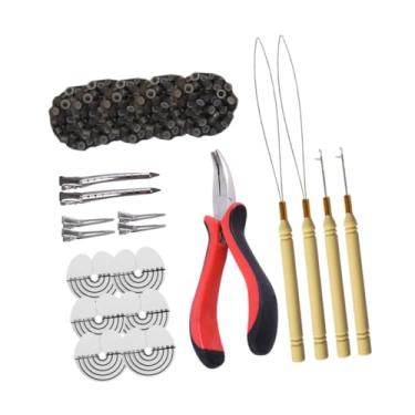 Imagem de harayaa Ferramenta de extensão do cabelo suprimentos do salão de beleza 500 contas de silicone anéis protetor de calor portátil do couro cabeludo estilo, Cor 2