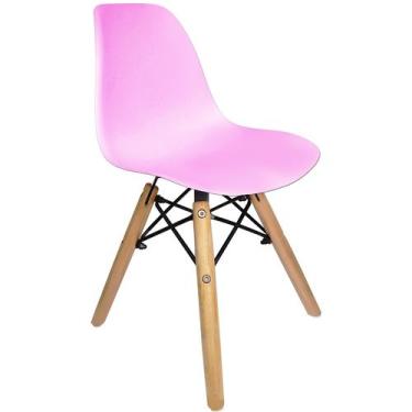 Imagem de Cadeira Infantil Charles Eames Eiffel Kids Pés De Madeira - K&K, Rosa,